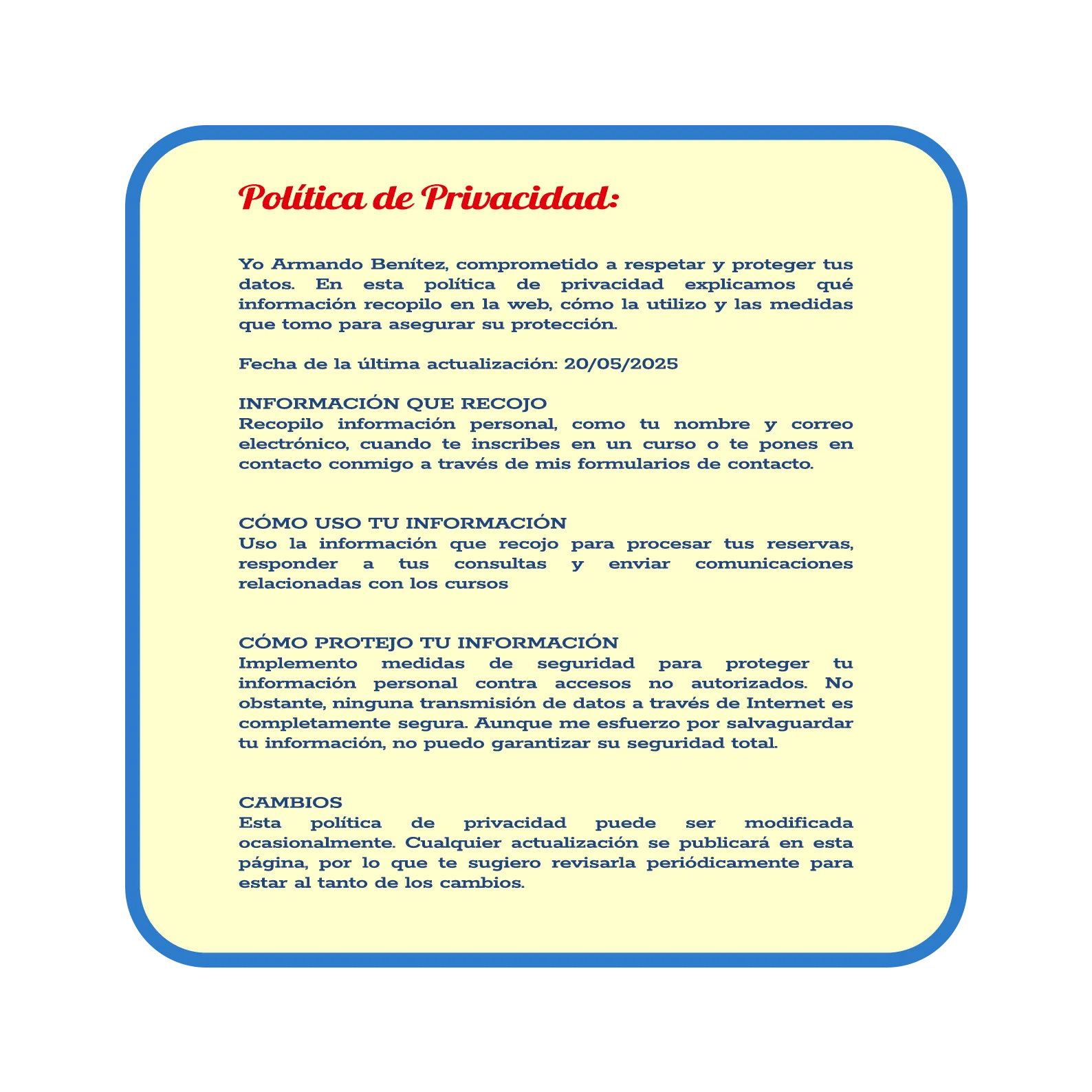 Política de Privacidad (Español)