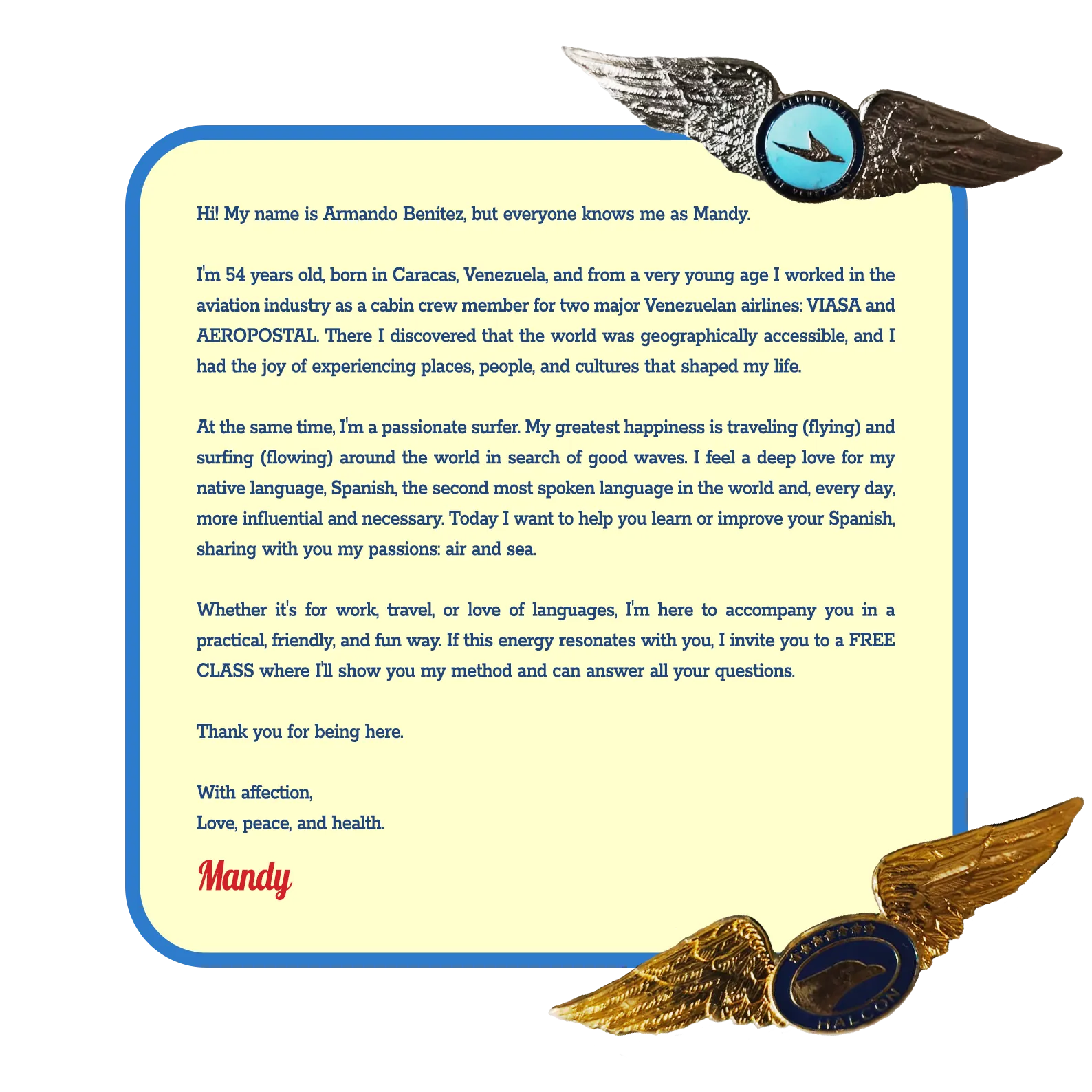 Mandy's biography in English